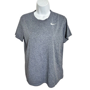 Women's The Nike Tee Dri-Fit Tee Sz L Blue Heather Short Sleeve Athletic Shirt